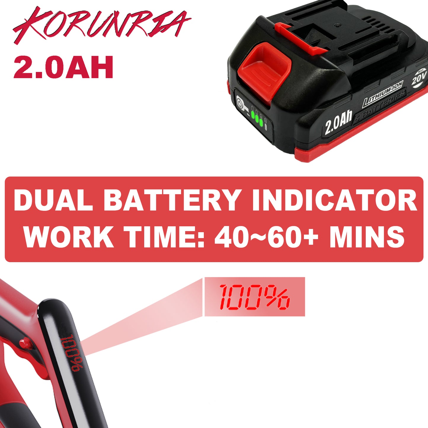 Korunria Cordless Weed Wacker & Edger & Lawn Mower