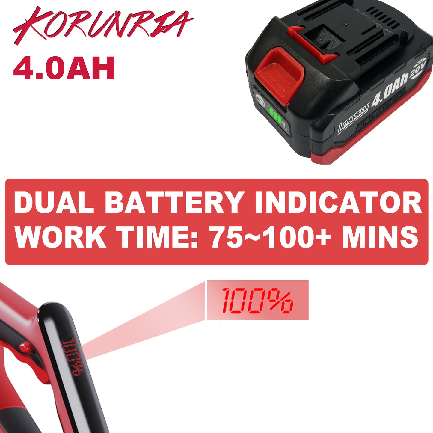 Korunria Cordless Weed Wacker & Edger & Lawn Mower