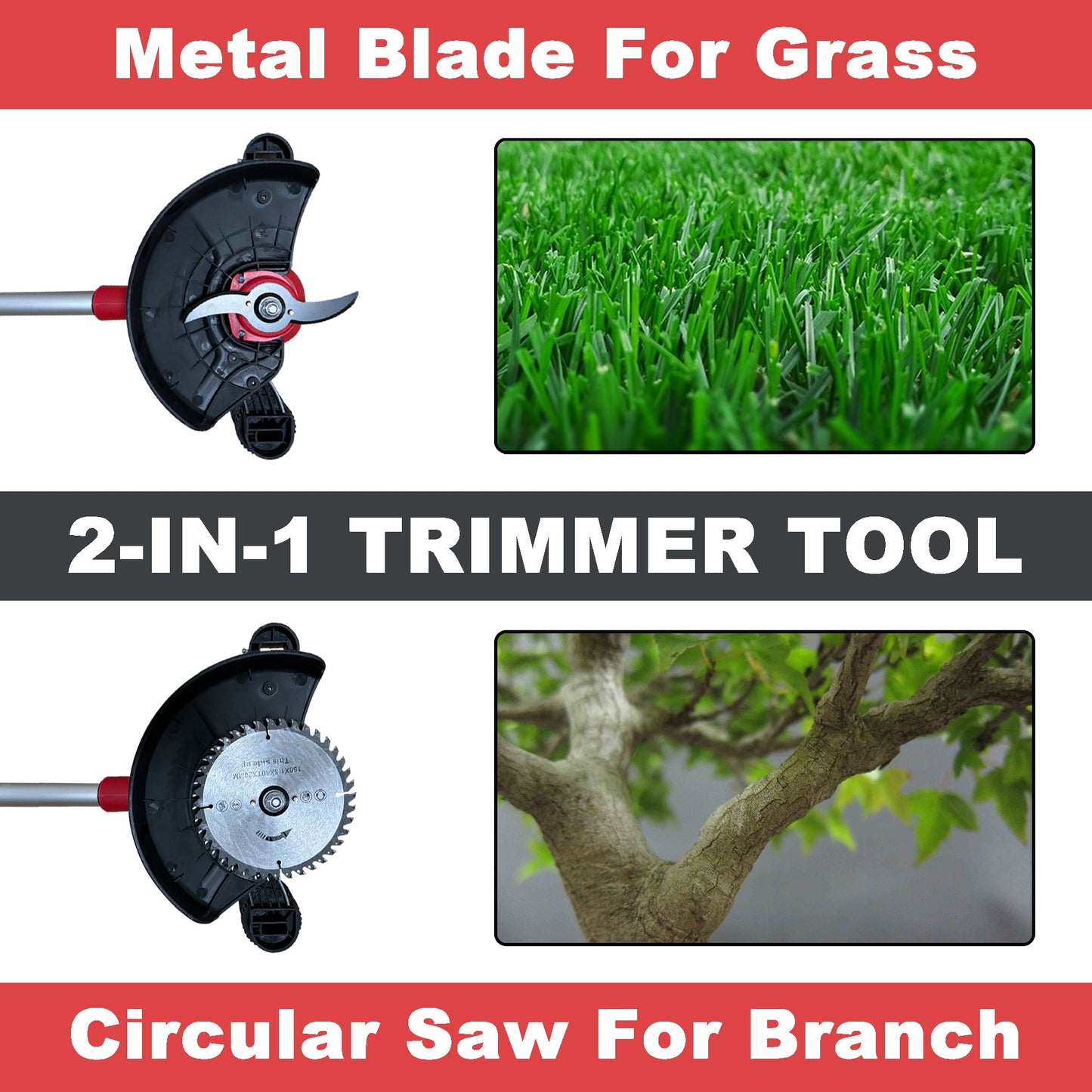 Korunria Cordless Weed Wacker & Edger & Lawn Mower