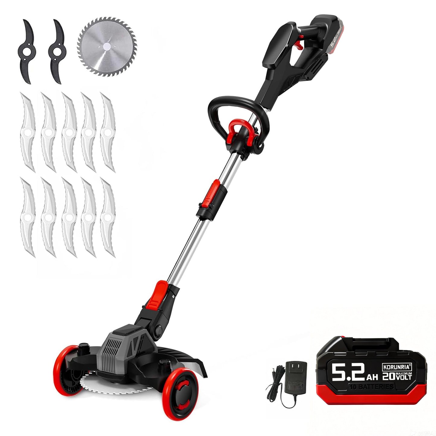 K&GO Force 3-IN-1 Brush Cutter & Mower & Edger With Battery & Charger
